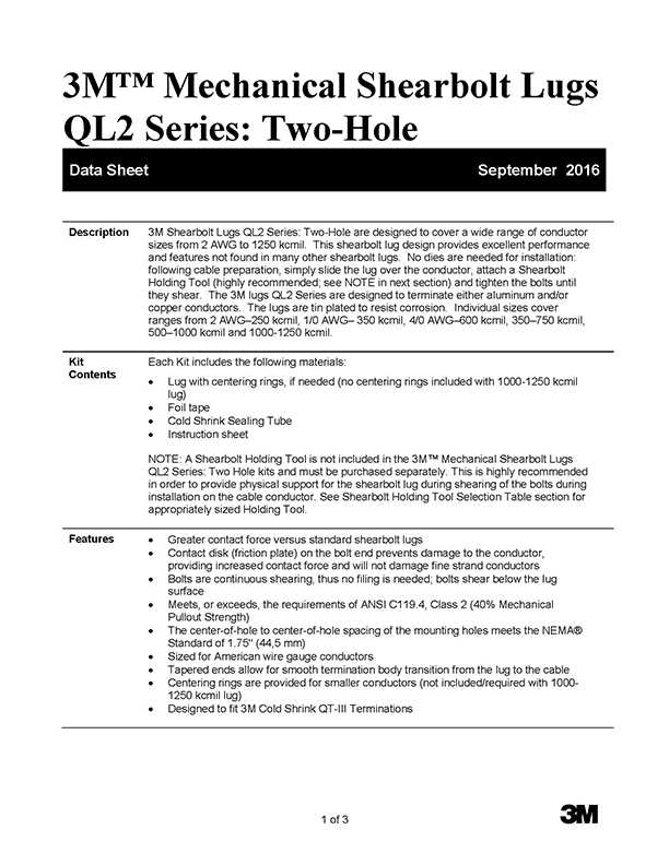 3M QL2 Data Sheet_Page_1